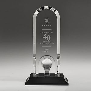 8" Crystal Award - Optima - Globe_D483CA