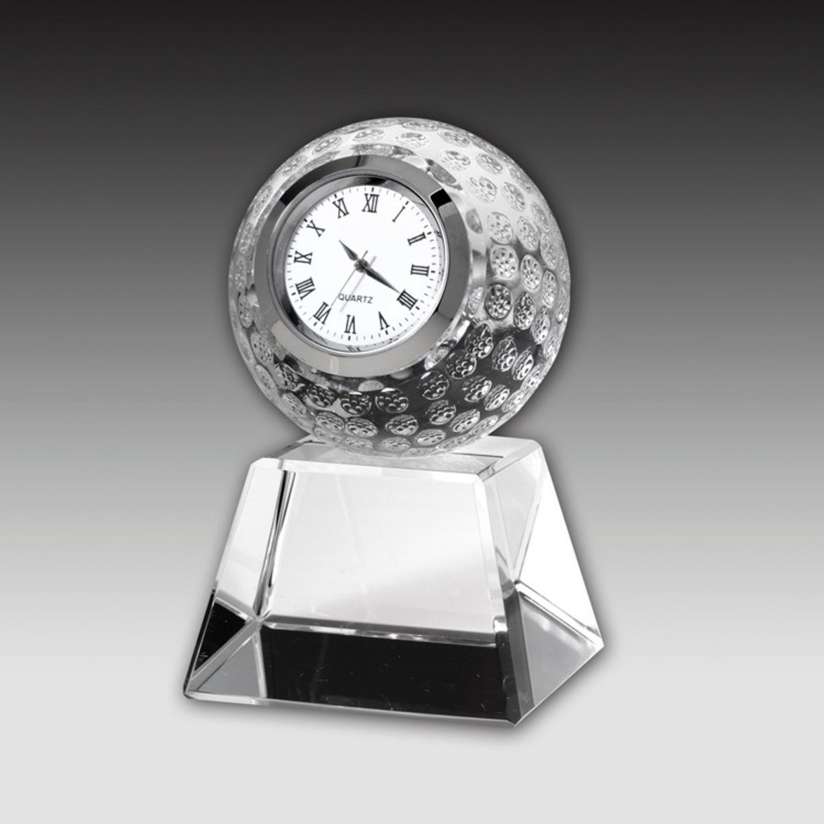 3 3/4" Award- Awards, Trophy,Golf,60mm Ball Clock w/ Base