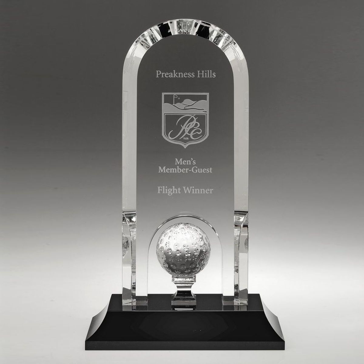 8" Crystal Award - Optima - Golf_D541CA