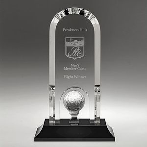 8" Crystal Award - Optima - Golf_D541CA
