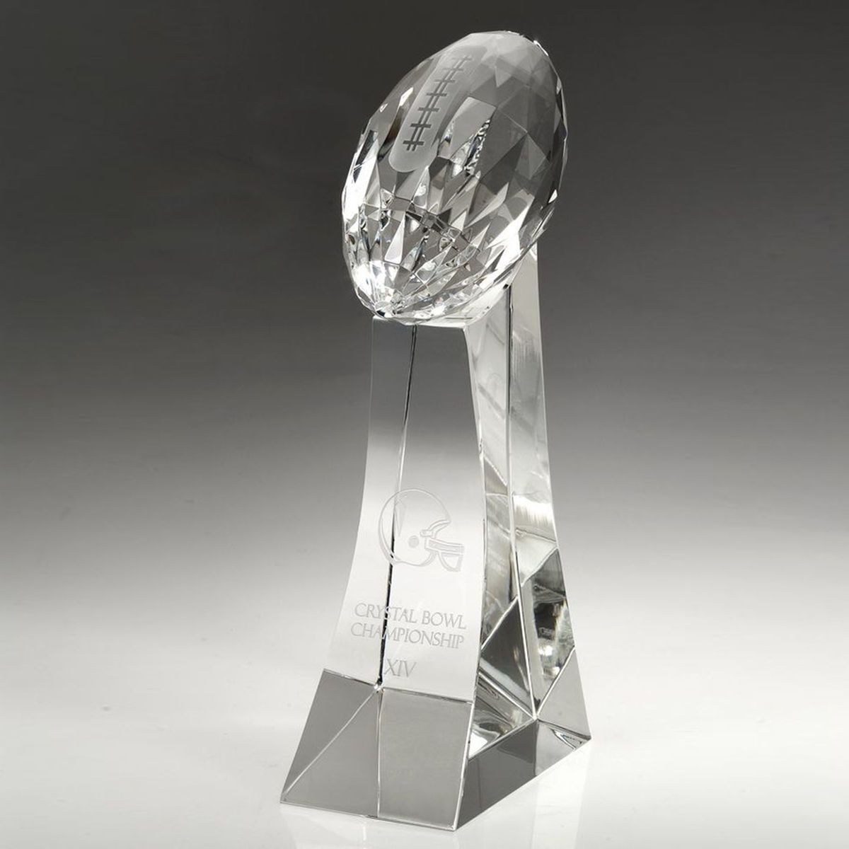 11" Crystal Award - Football Trophy