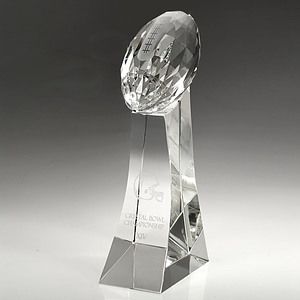 11" Crystal Award - Football Trophy