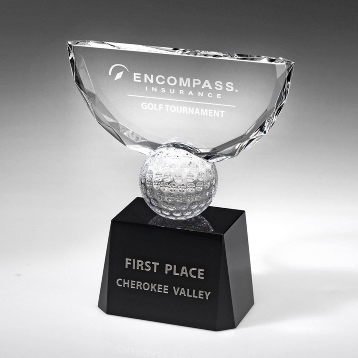10 1/4" Crystal Award-Crowned Golf Trophy_D685CA