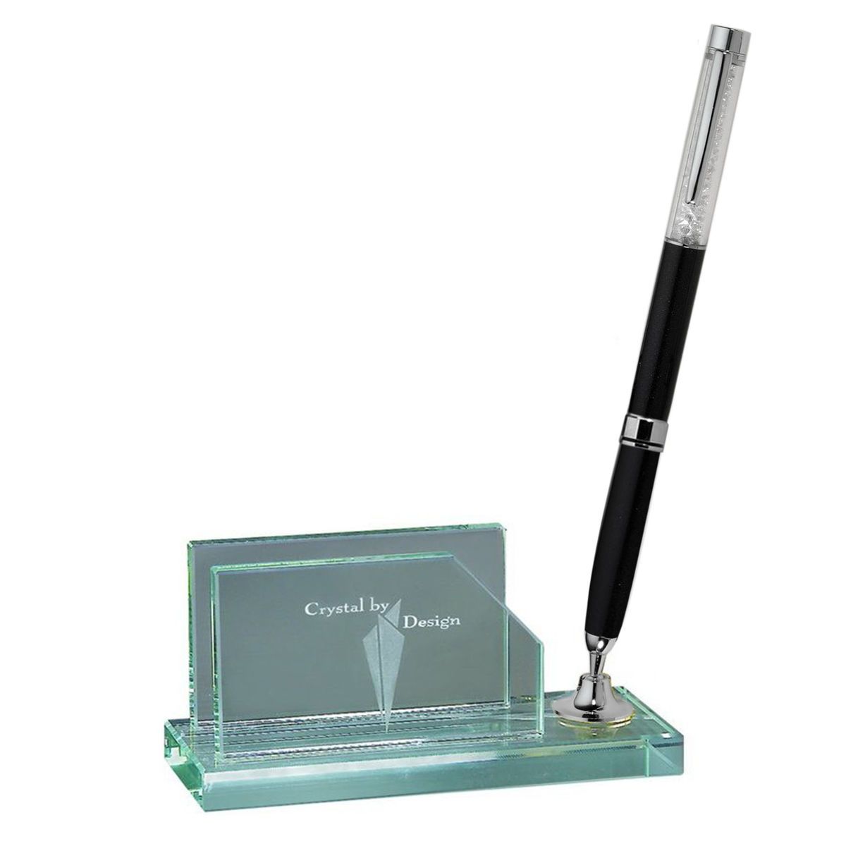 Desktop, Award-Pen Set w/ Business Card Holder -Black pen_D719GA
