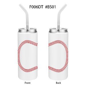 20 oz. Baseball Design Vacuum Tumbler With Straw