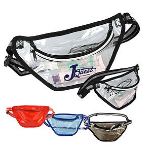 25C Clear Striped Zipper Fanny Pack