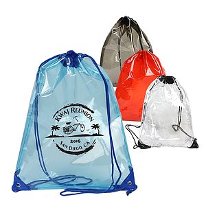 Clear Reinforced Corners Drawstring Backpack