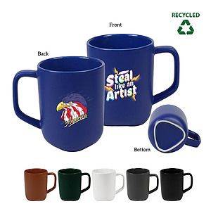 18 oz. Triangle Bottom Recycled Ceramic Coffee Mug w/ Gift Box