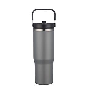 30 oz. Double Wall Travel Mug with Straw Lid & Carry Handle