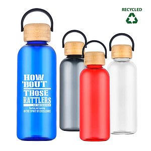 21 oz. Recycled PET Water Bottle with Bamboo Lid & Carry Handle