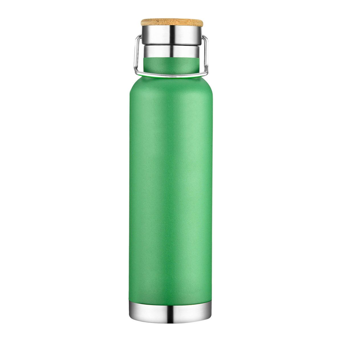 22 oz. Double Wall Stainless Steel Vacuum Water Bottle/Mug w/Bamboo Lid