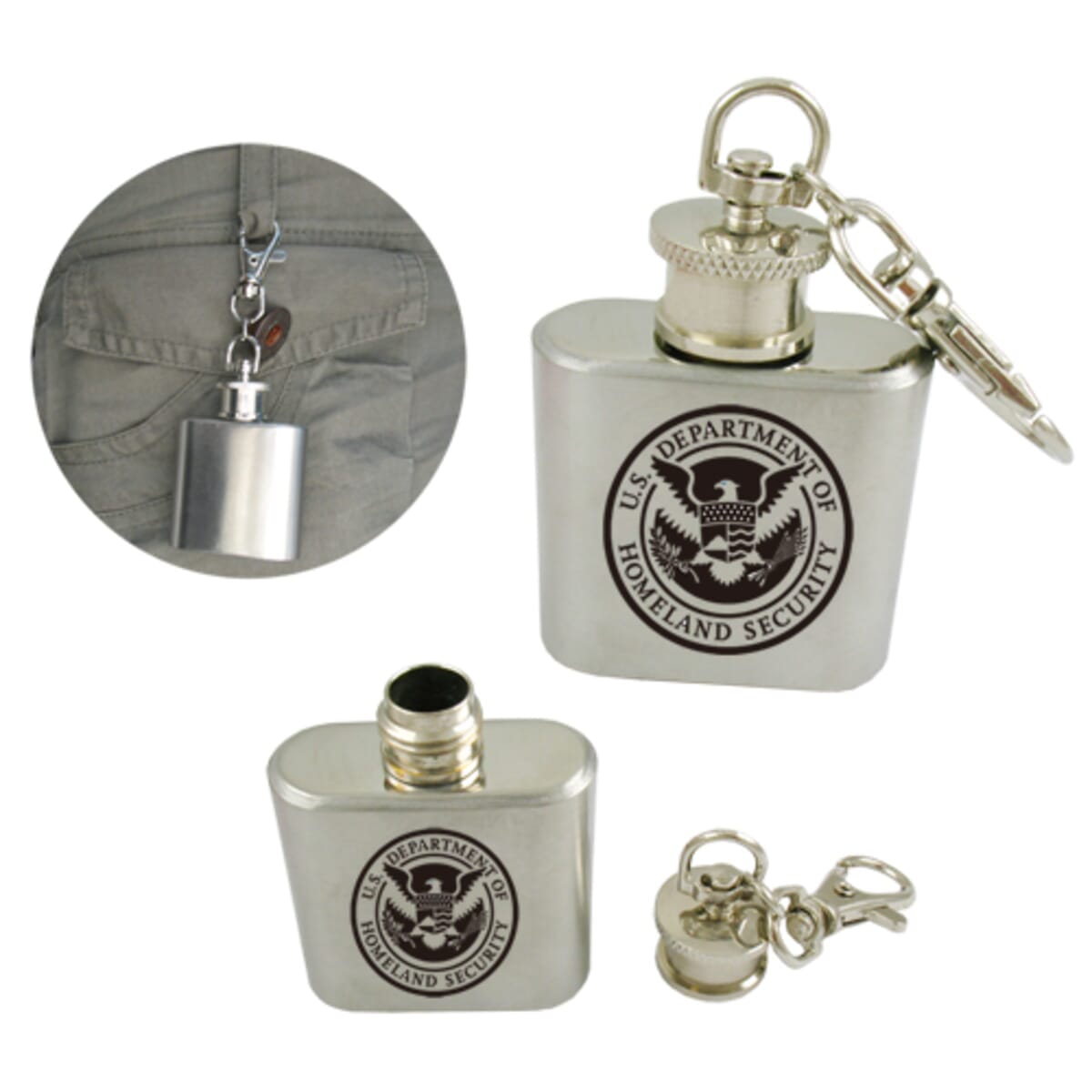 Stainless 1 oz Steel Flask(Close out)