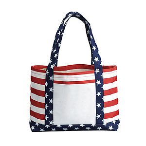 600D Stars & Stripes Patriotic Flag Tote Bag
