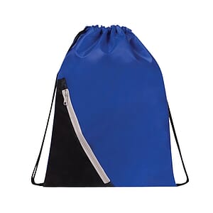 210D nylon front zipper pocket drawstring cinch backpack