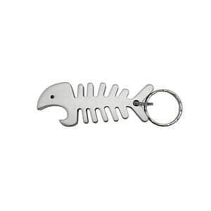 Fish Bottle Opener Keychain w/ Earbud Organizers