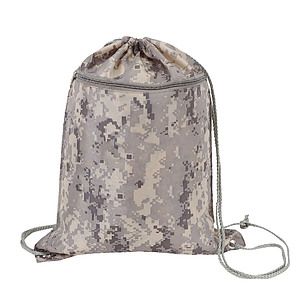 Digital Camo Zippered Pocket Drawstring Backpack