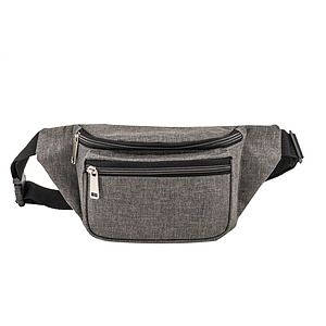 300D Heathered 3-Zipper Fanny Pack Bag