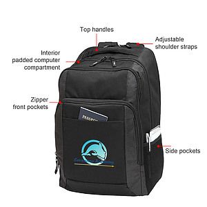 600 Denier Deluxe Tech Style Computer Backpack with Doby Trim