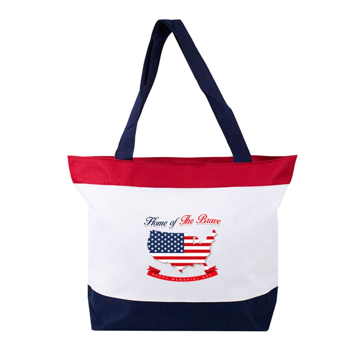 600D Polyester US Flag Jumbo Boutique Zipper Tote Bag