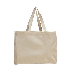 12 oz. Natural Canvas Gusset Tote Bag /w web handles_R107NBT