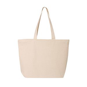 12 oz. Natural Heavy Cotton Canvas 25L Zippered Tote Bag_R109NBT