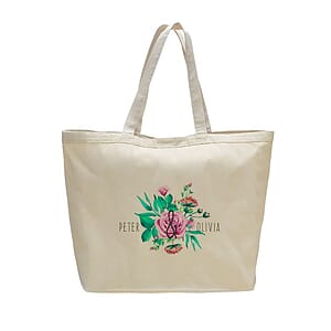 12 oz. 23"w Large Natural Heavy Canvas Velcro Closure Tote Bag