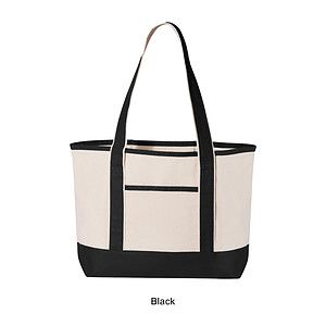 12 oz. Small Heavy Canvas Deluxe Pocket Tote Bag_R116BT