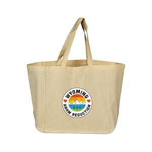 6 oz. 100% Natural Cotton Sheeting Travel Tote Bag w/ Bottom Gusset