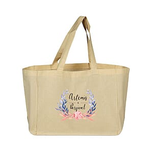 6 oz. 100% Natural Cotton Sheeting Shopper Tote Bag