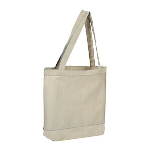 12 oz. Cotton Canvas Natural Color Accent Tote Bag