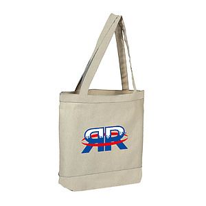 12 oz. Cotton Canvas Natural Color Accent Tote Bag
