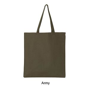 12 oz. Canvas Promotional Colored handle Tote Bag