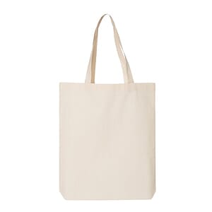 6 oz. 100% Medium Cotton Canvas Bottom Gusset Natural Tote Bag - 9" x 11"