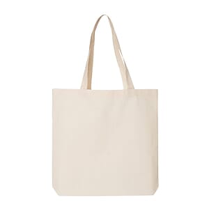 100% Natural Color Cotton Canvas Bottom Gusset Economy Tote Bag