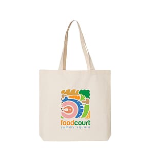 100% Natural Color Cotton Canvas Bottom Gusset Economy Tote Bag