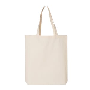 6 oz. 100% Large Cotton Canvas Bottom Gusset Natural Tote Bag - 11" x 13"