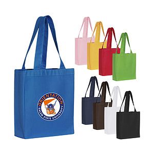 12 Oz. COTTON CANVAS BOOK TOTE BAG w/ GUSSET_R934EBT