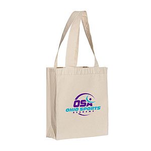 12 Oz. NATURAL COLOR COTTON CANVAS BOOK TOTE BAG w/ GUSSET_R934ENBT
