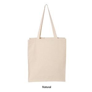 12 Oz. NATURAL COLOR COTTON CANVAS BOOK TOTE BAG w/ GUSSET_R934ENBT