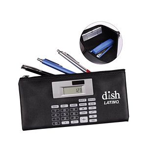 Solar powered calculator money bag wallet