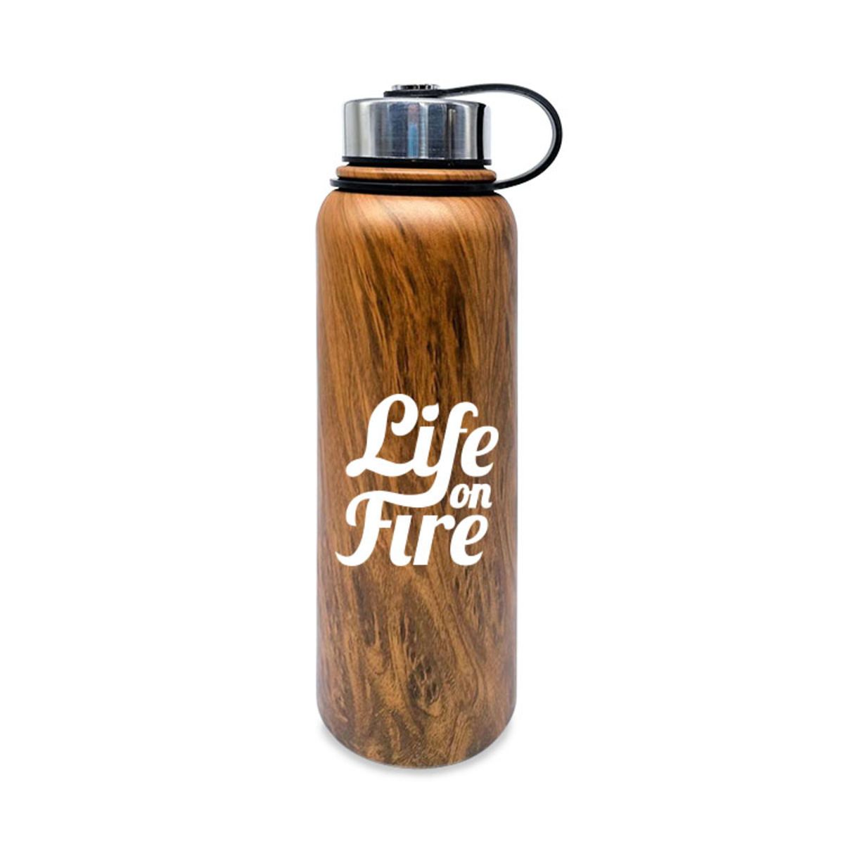 40 oz. Double Wall Stainless Steel Vacuum Tumbler Water Bottle ( Wood )