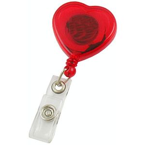Free Shipping Tradeshow Marketing Heart Shaped Retractable Badge Reels