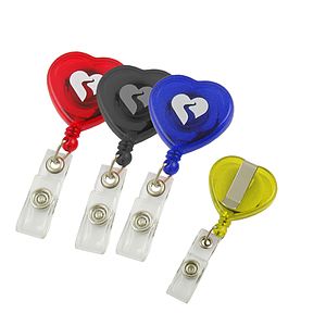 Free Shipping Tradeshow Marketing Heart Shaped Retractable Badge Reels
