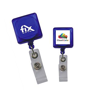 Translucent Square Shaped Retractable Badge Reels - Close out