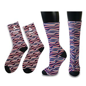 Free Shipping Athletic Mid Calf Socks with Full Color Sublimation/