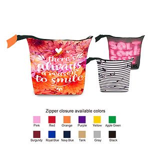 Full color Edge-to-Edge Zippered 5 oz. Cotton Pouch