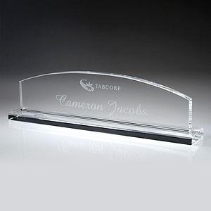 13" Crystal Award-Name Plate w/ Base