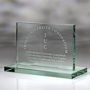 8" Award- Awards, Trophy,Horizontal Plaque w/Base 1/2"d_D375GA