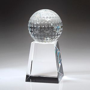 5" Crystal Award-Golf Ball w/ Tall Base_D456CA