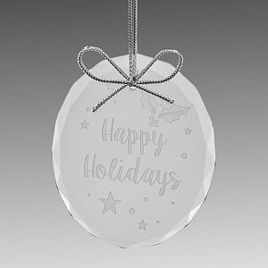 3" Oval Starfire Glass Faceted Ornament